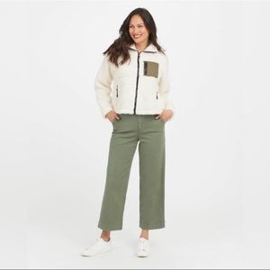 SPANX twill cropped wide leg pants